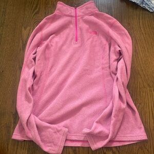 Pink women’s The North Face micro d 1/4 zip fleece